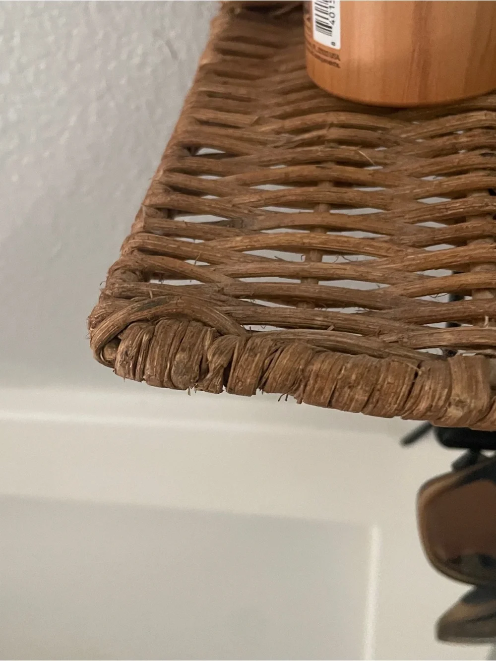 Woven Rattan Decorative Wall Shelf with Scalloped Edge Detail - creative co-op